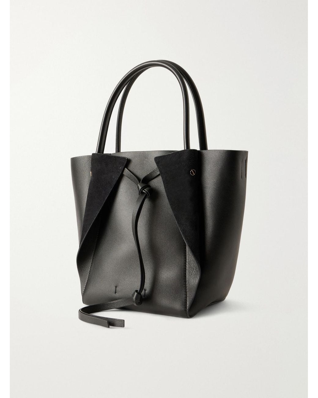 Gabriela Hearst Black Marija Small Suede And Leather Tote
