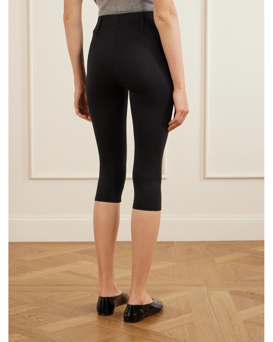 Maria McManus Black Stretch-Knit Capri Leggings