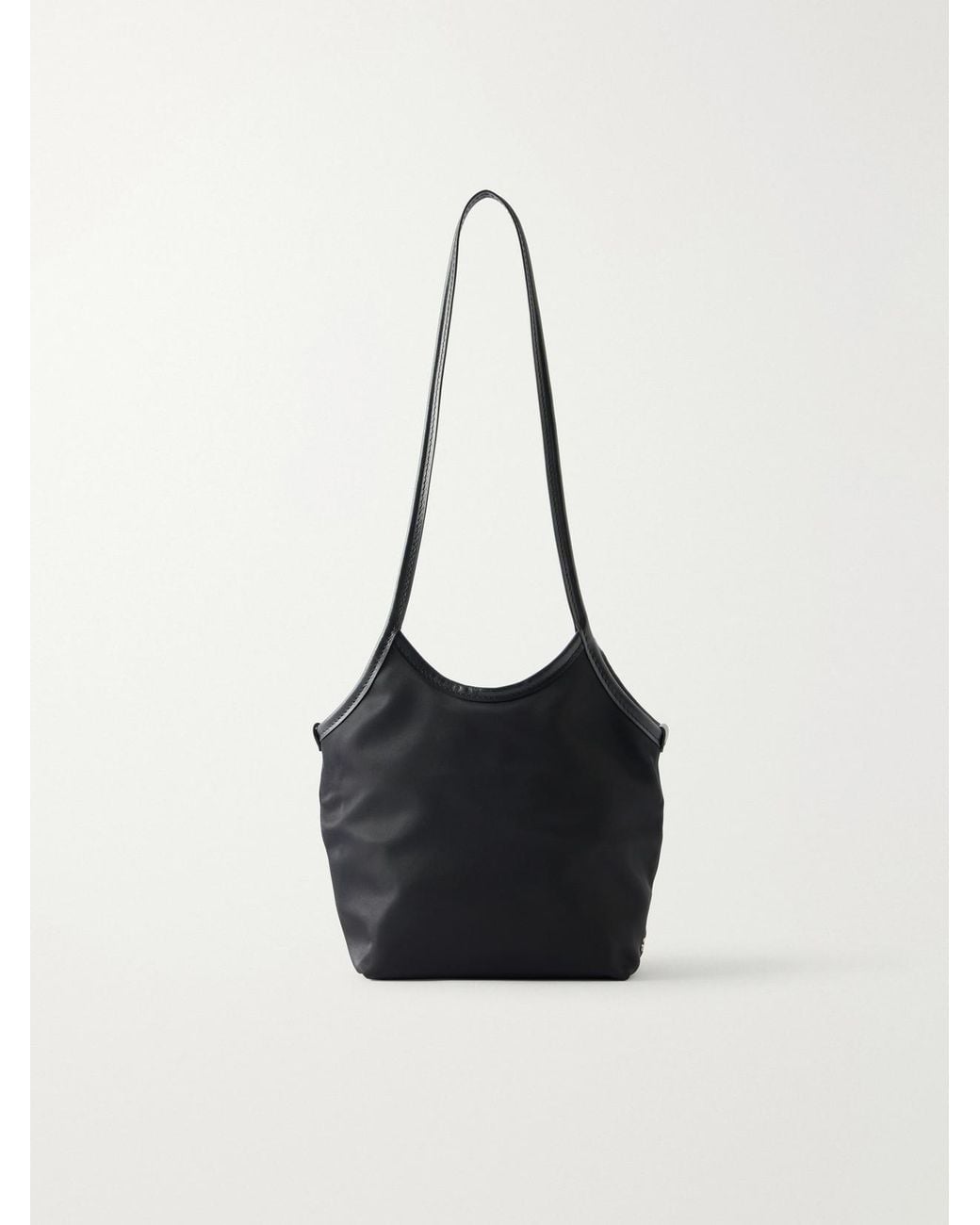 Valesque White Cami Small Leather-Trimmed Satin Shoulder Bag