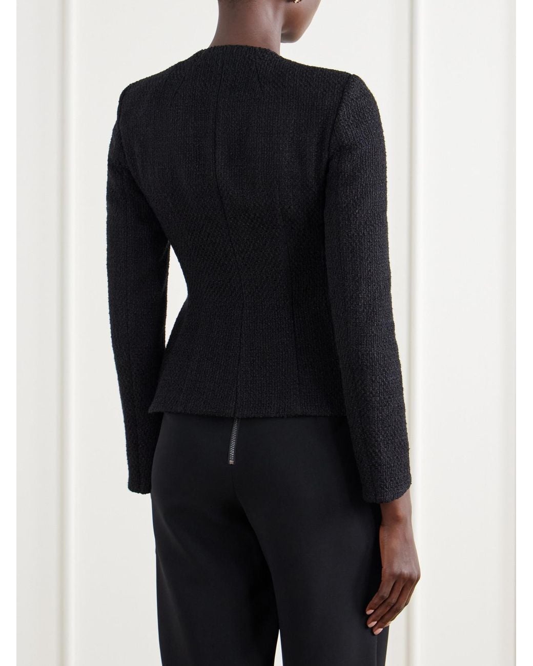 Dolce & Gabbana Black Bustier Tweed Jacket
