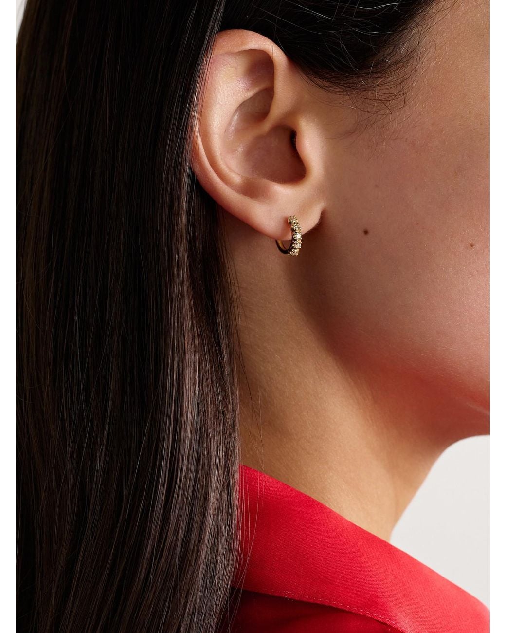 Jennifer Meyer Natural 18-Karat Diamond Hoop Earrings