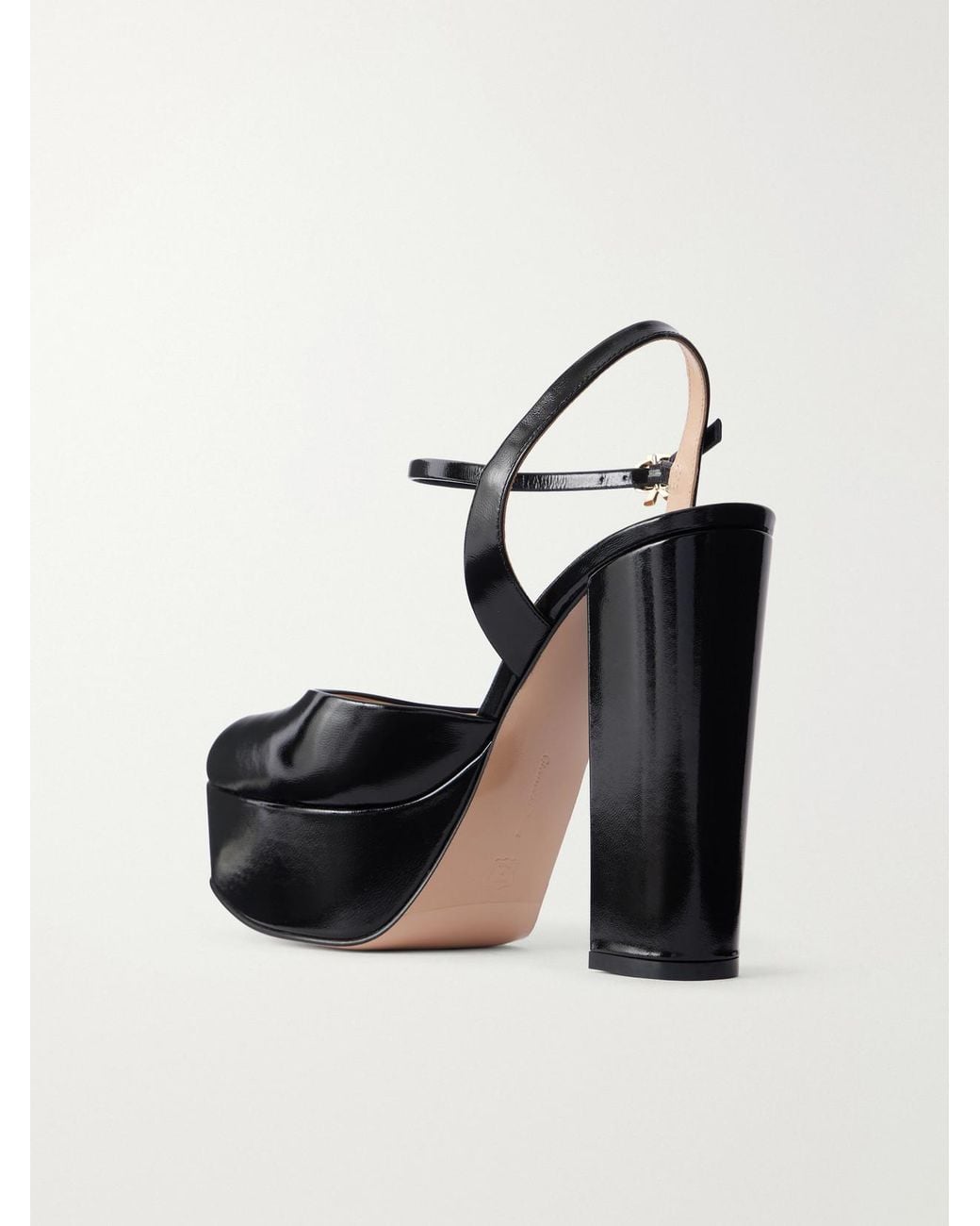 Gianvito Rossi Black 85 Patent Leather Platform Pumps