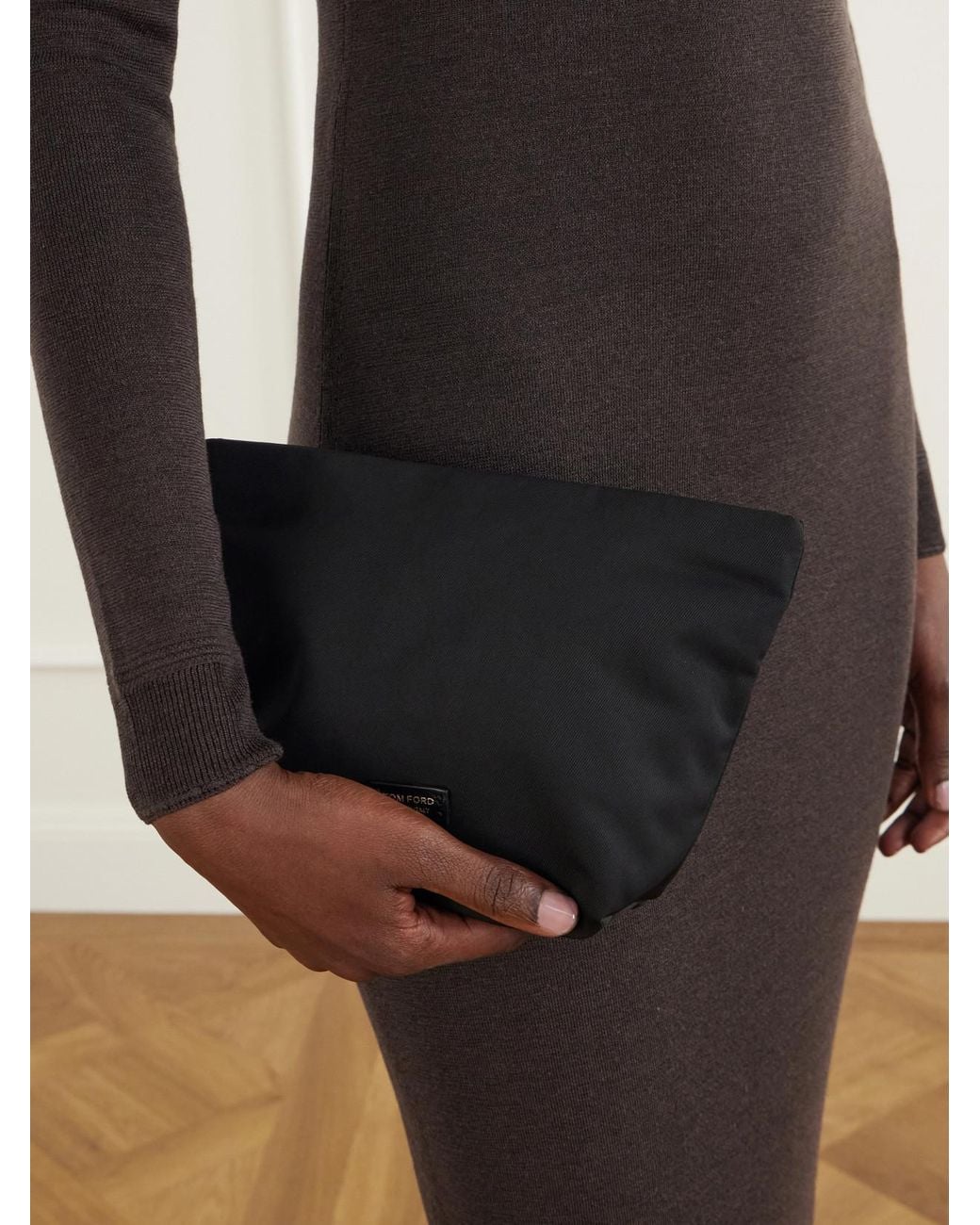 Tom Ford Black Twill Clutch
