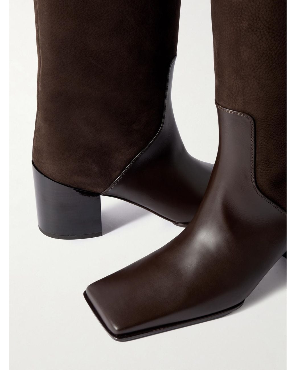 Alaïa Brown Nubuck And Leather Knee Boots