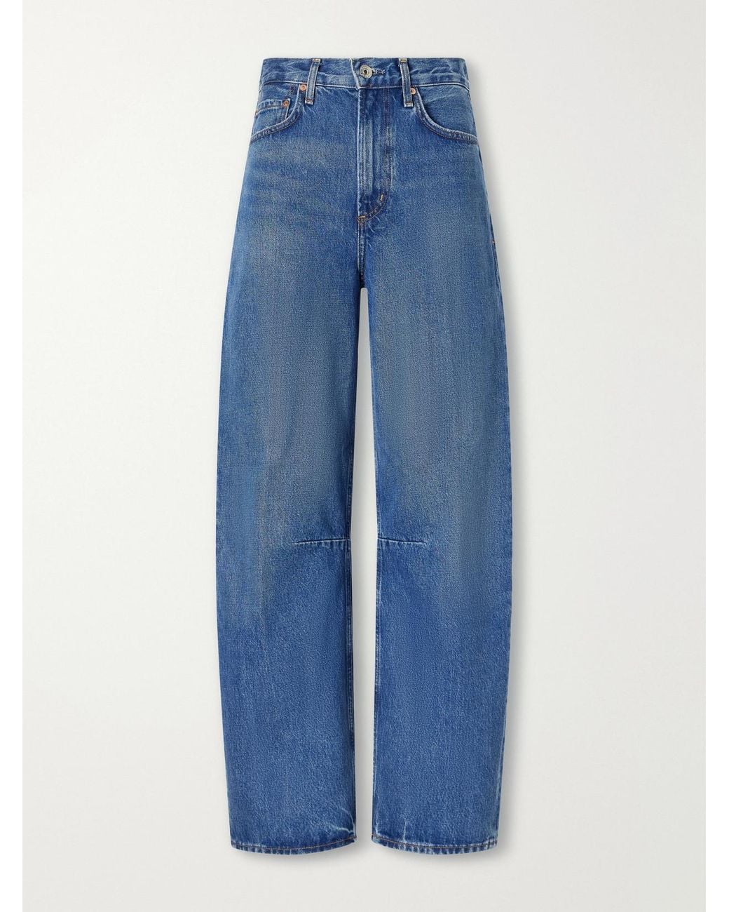 Citizens of Humanity Blue Miro Long Regenerative Cotton Barrel-Leg Jeans