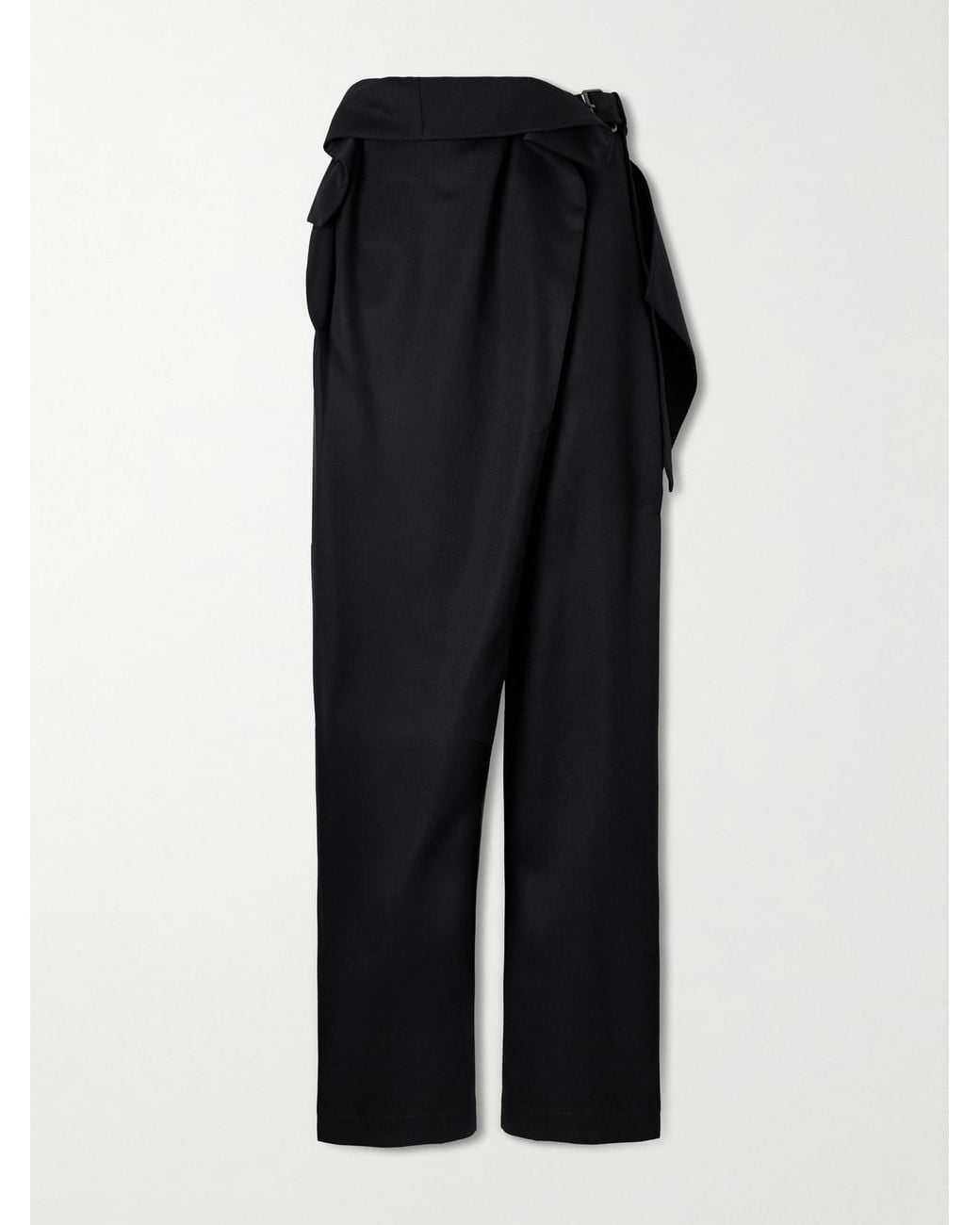 J.W. Anderson Blue Ruffled Belted Wool Wide-Leg Pants