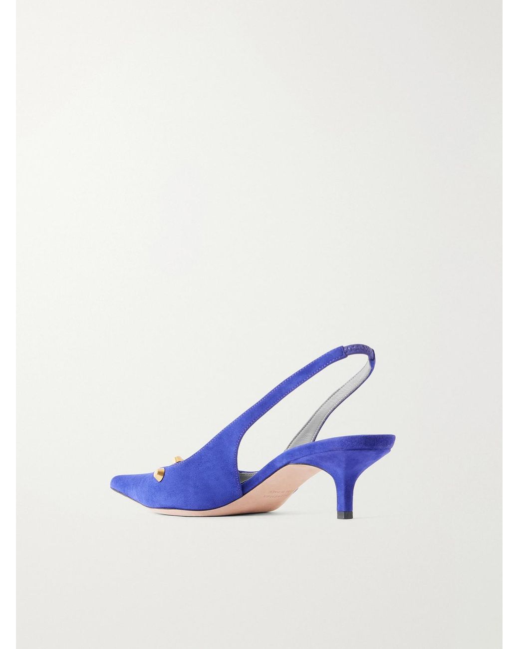 Balenciaga Blue 45 Studded Suede Pumps