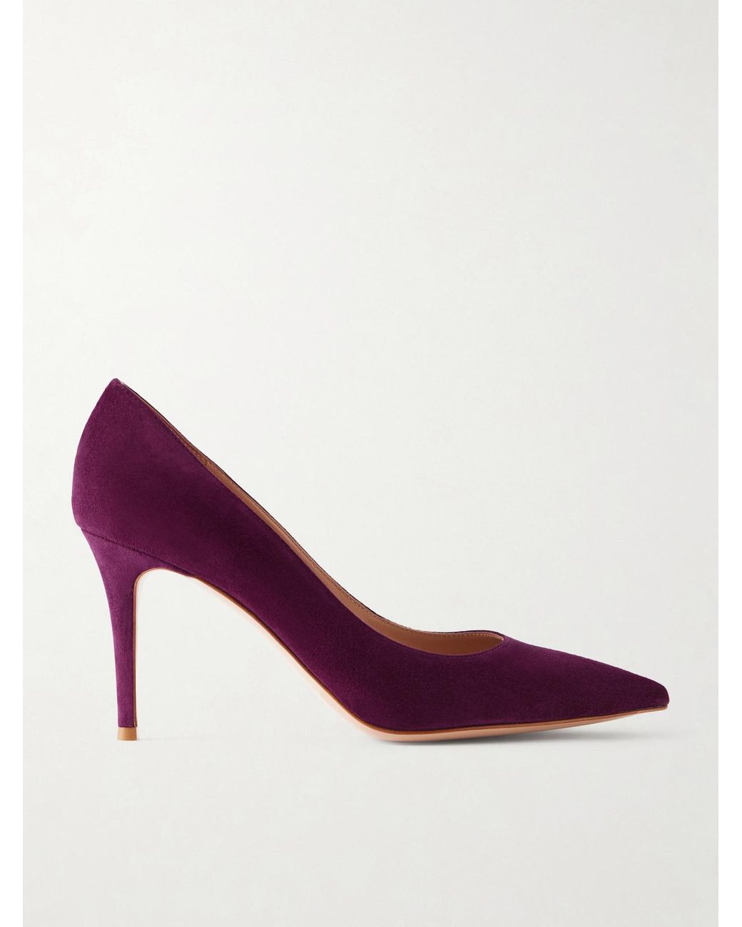 Gianvito Rossi Purple 85 Suede Pumps