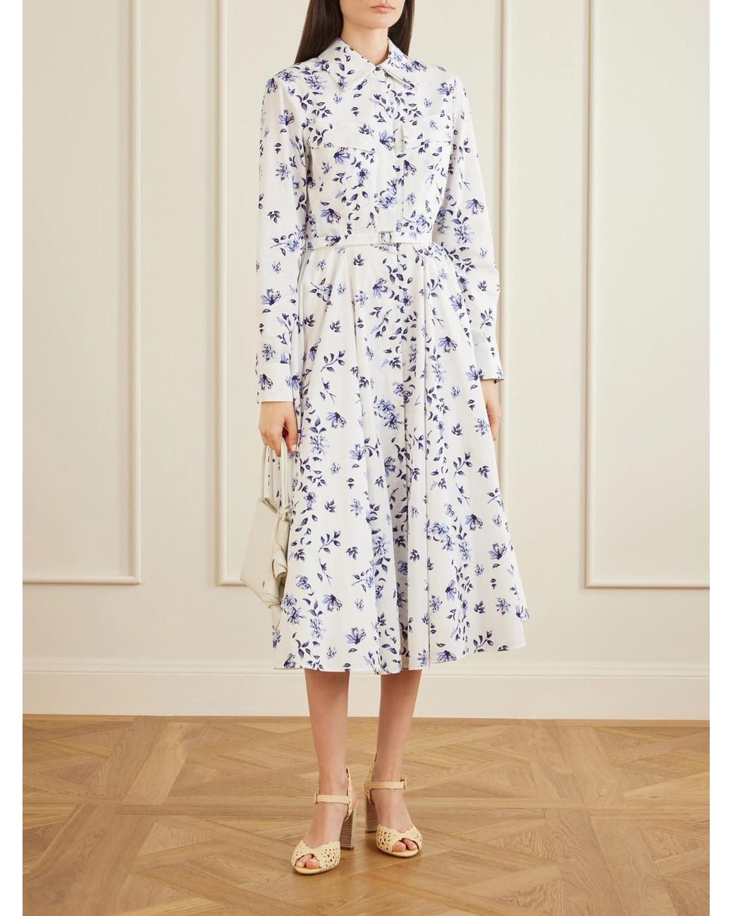 Emilia Wickstead White Emmalyna Floral-Print Organic Cotton-Poplin
