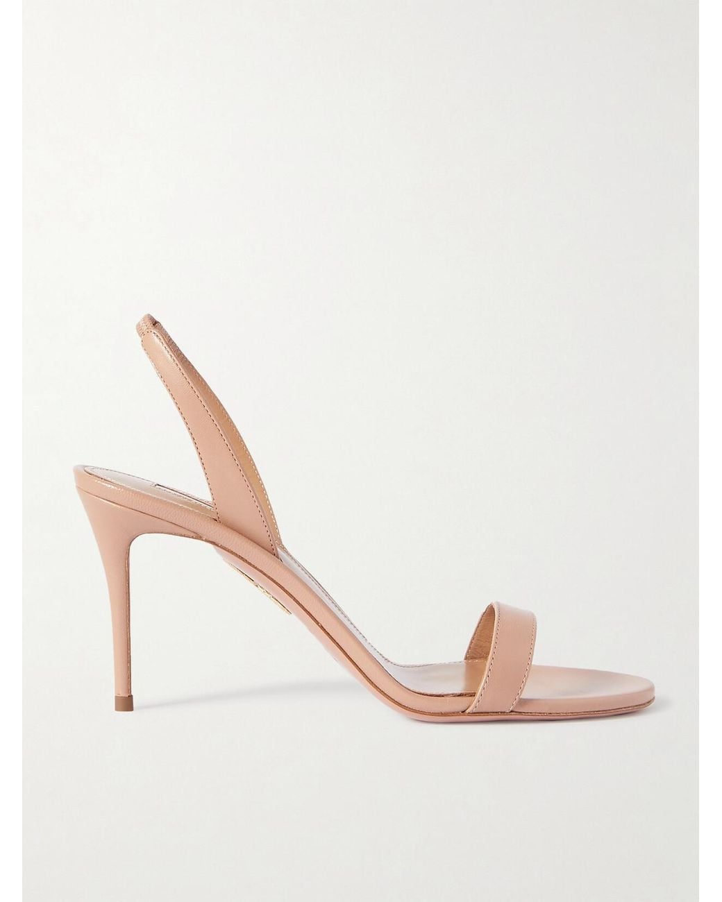 Aquazzura Natural So Nude 85 Leather Slingback Sandals