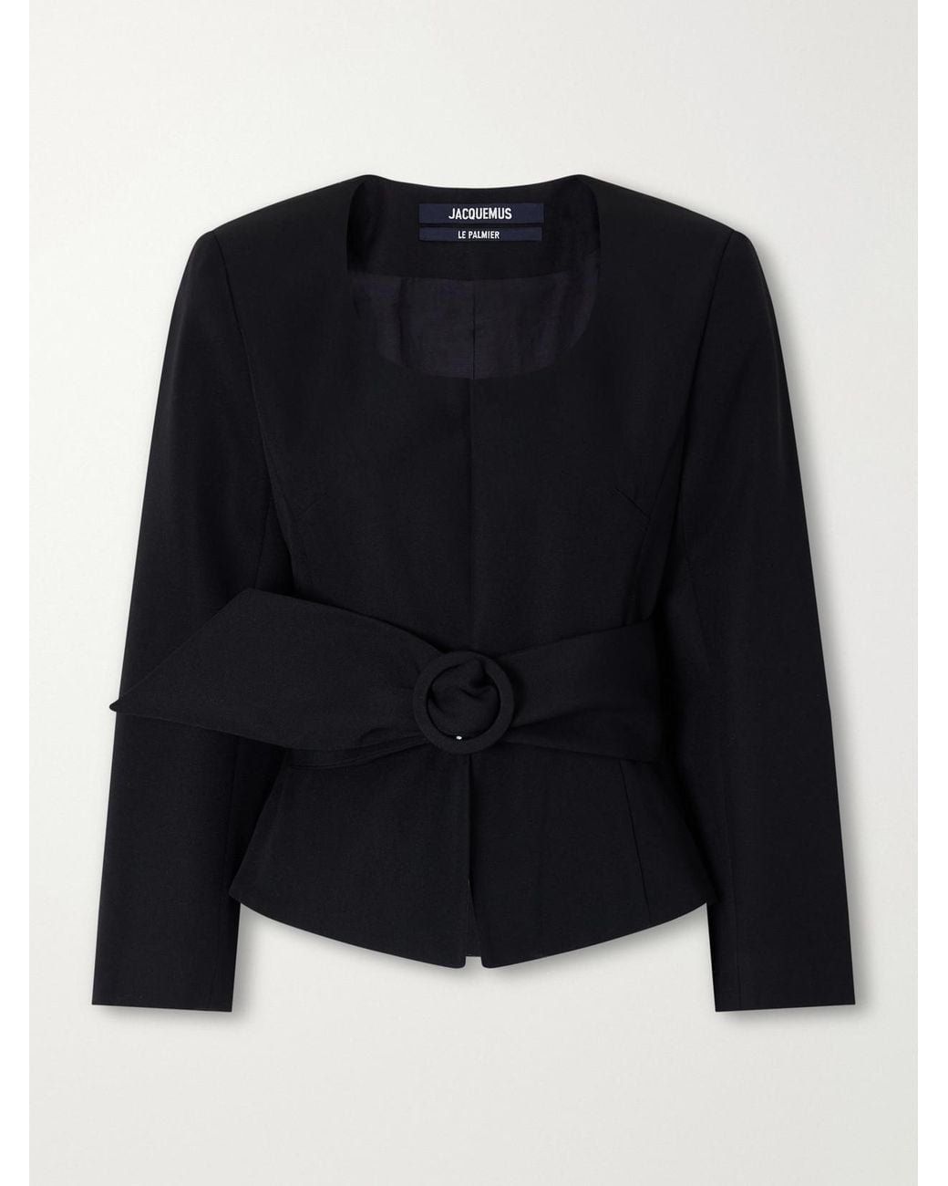 Jacquemus Black La Veste Miami Belted Wool-Crepe Blazer