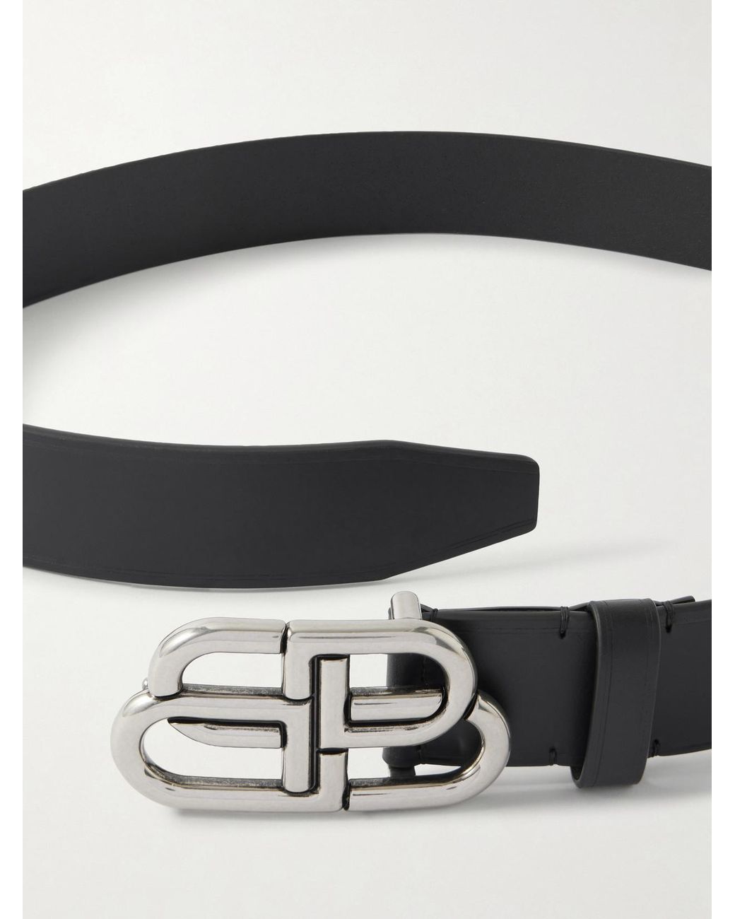 Balenciaga Black Leather Waist Belt