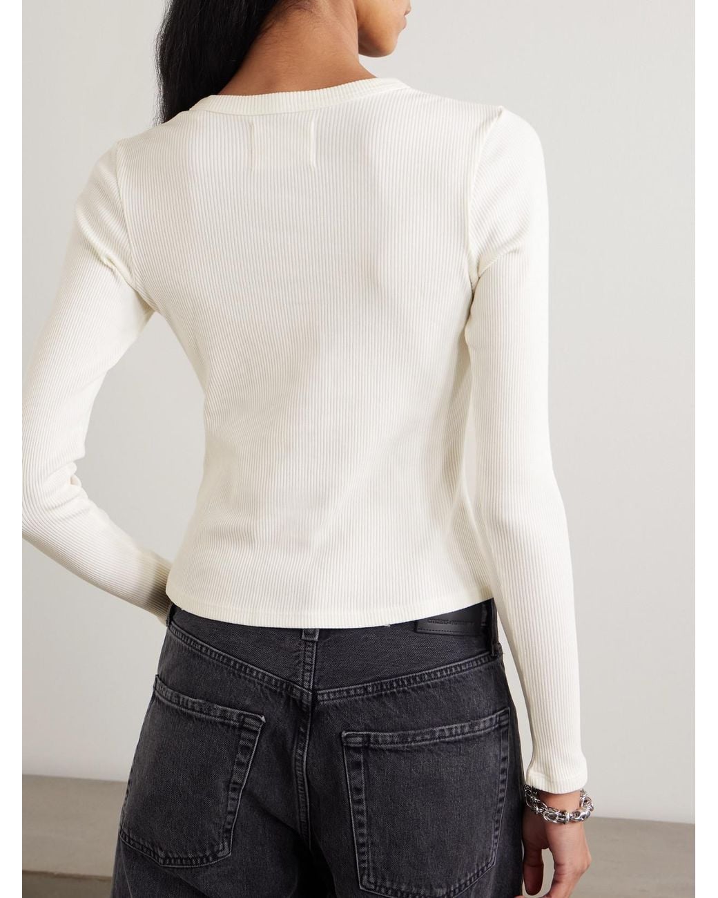 Citizens of Humanity Natural Kari Ribbed Stretch-Jersey T-Shirt