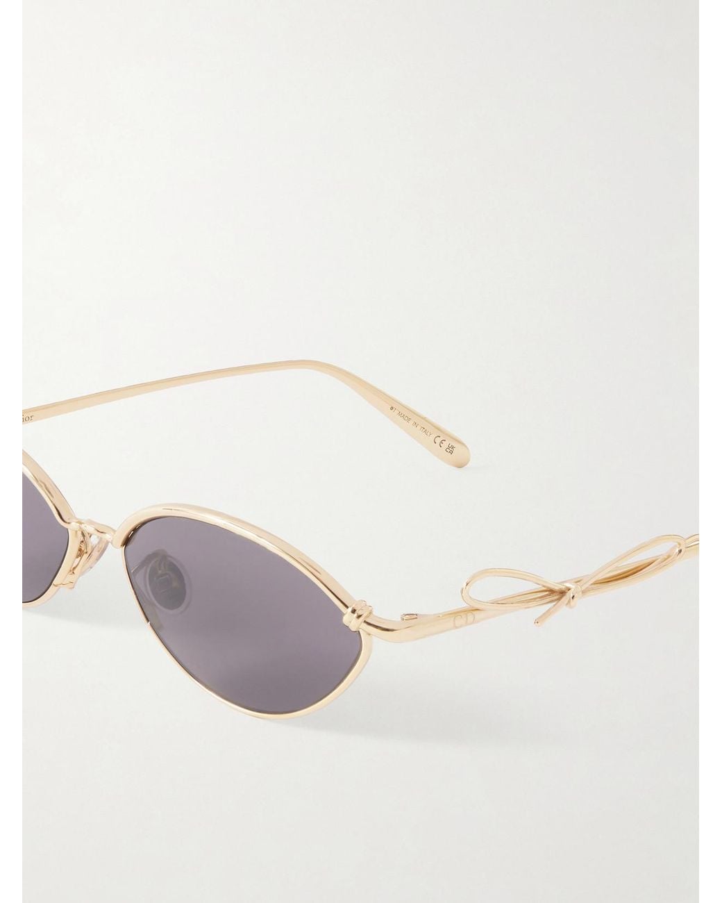 Dior Metallic Dior Bow R1U-Tone Round-Frame Sunglasses
