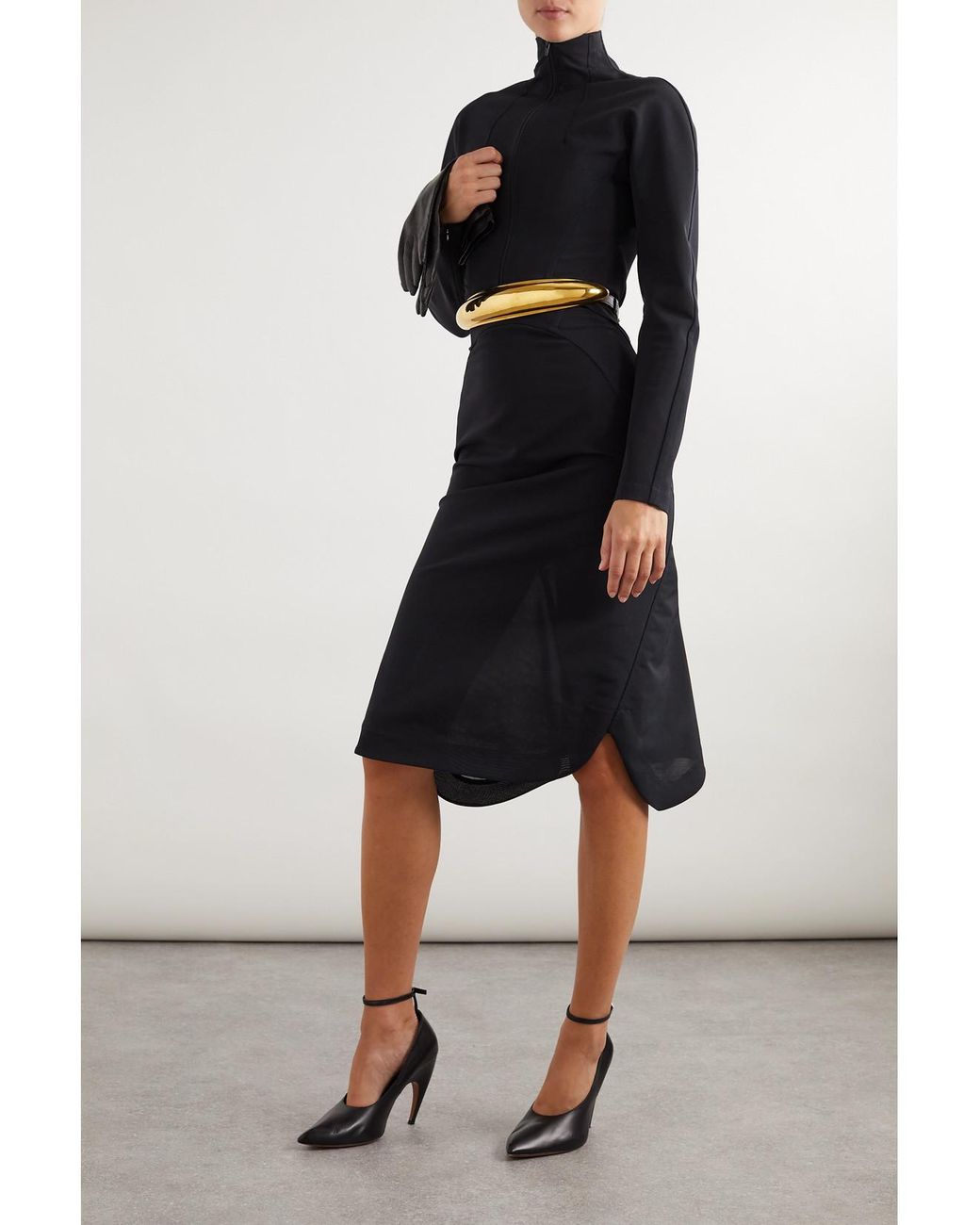 Alaïa Black Stretch-Tulle Turtleneck Jacket
