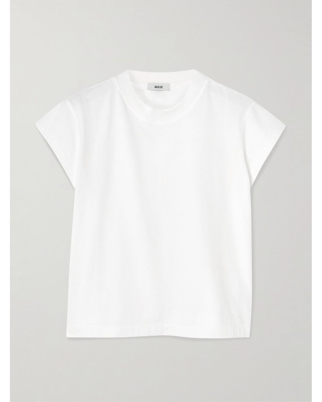 Agolde White Bryce Cotton-Jersey T-Shirt
