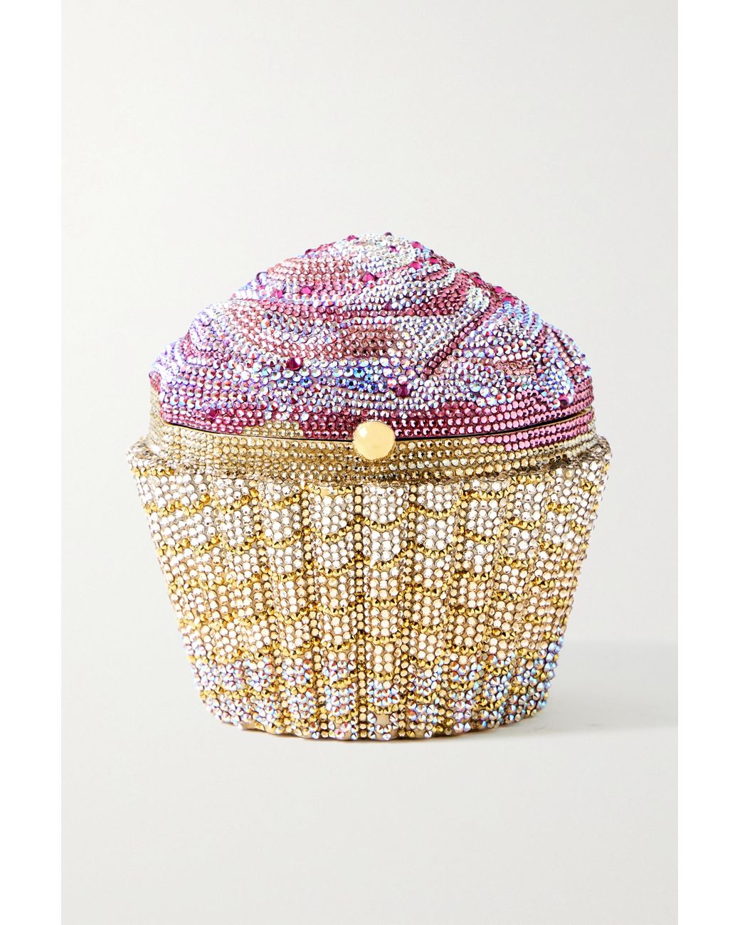 Judith Leiber Cupcake Strawberry Crystal-embellished Gold-tone Clutch in  Pink | Lyst Australia