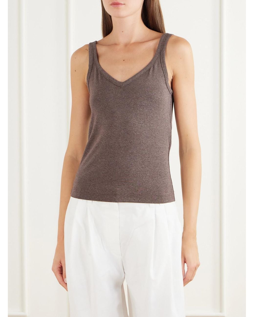 Brunello Cucinelli Brown Knitted Tank