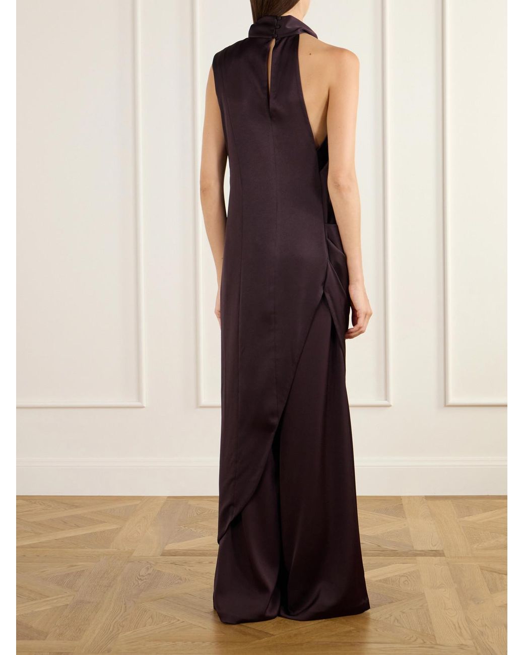 Johanna Ortiz Blue Narrative Weaving Draped Satin Top