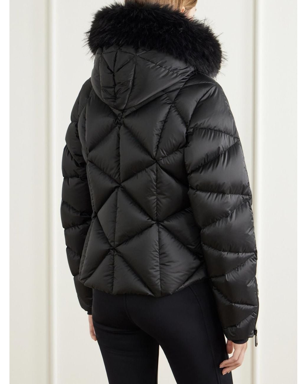 Goldbergh Black Harumi Plush-Trimmed Recycled Shell Ski Jacket