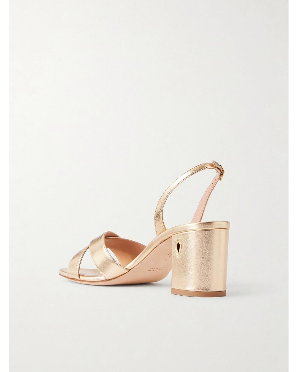 JENNIFER CHAMANDI Natural Leonardo 65 Metallic Leather Sandals