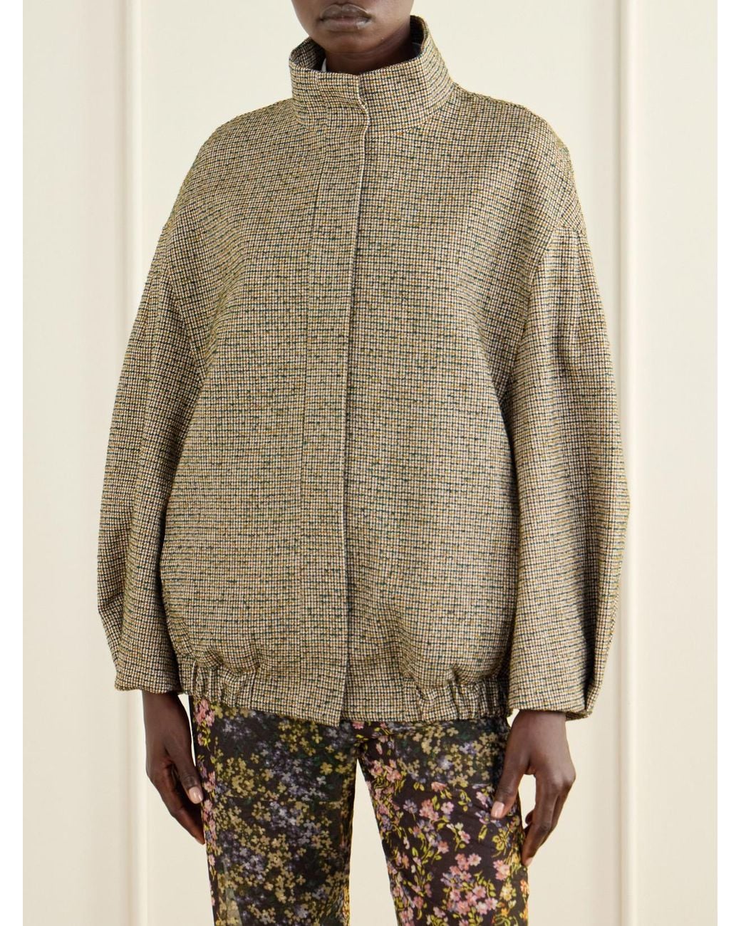 Dries Van Noten Brown Checked Bouclé Jacket