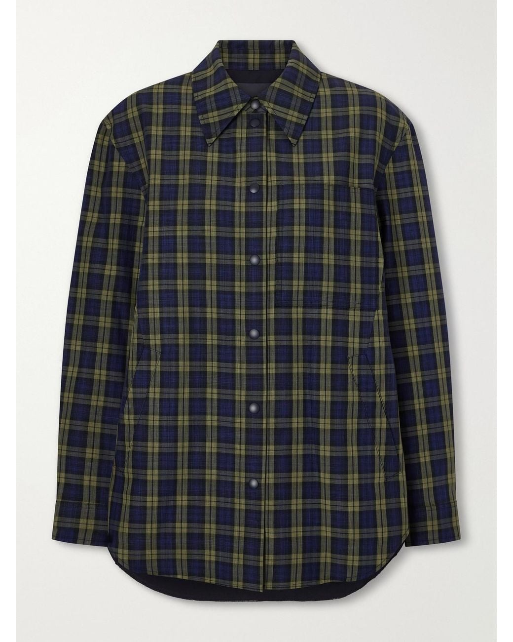 Tibi Black Checked Shirt Jacket