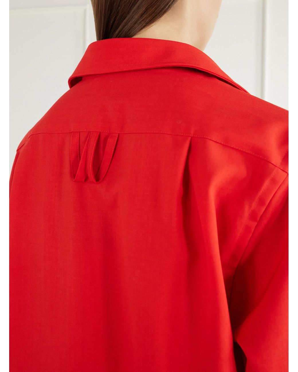 Willy Chavarria Red Wool-Twill Shirt