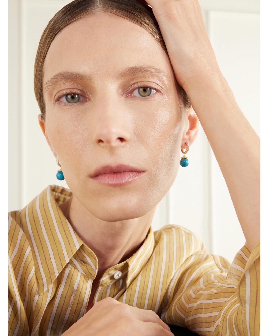 Octavia Elizabeth Blue 18-Karat, And Diamond Earrings