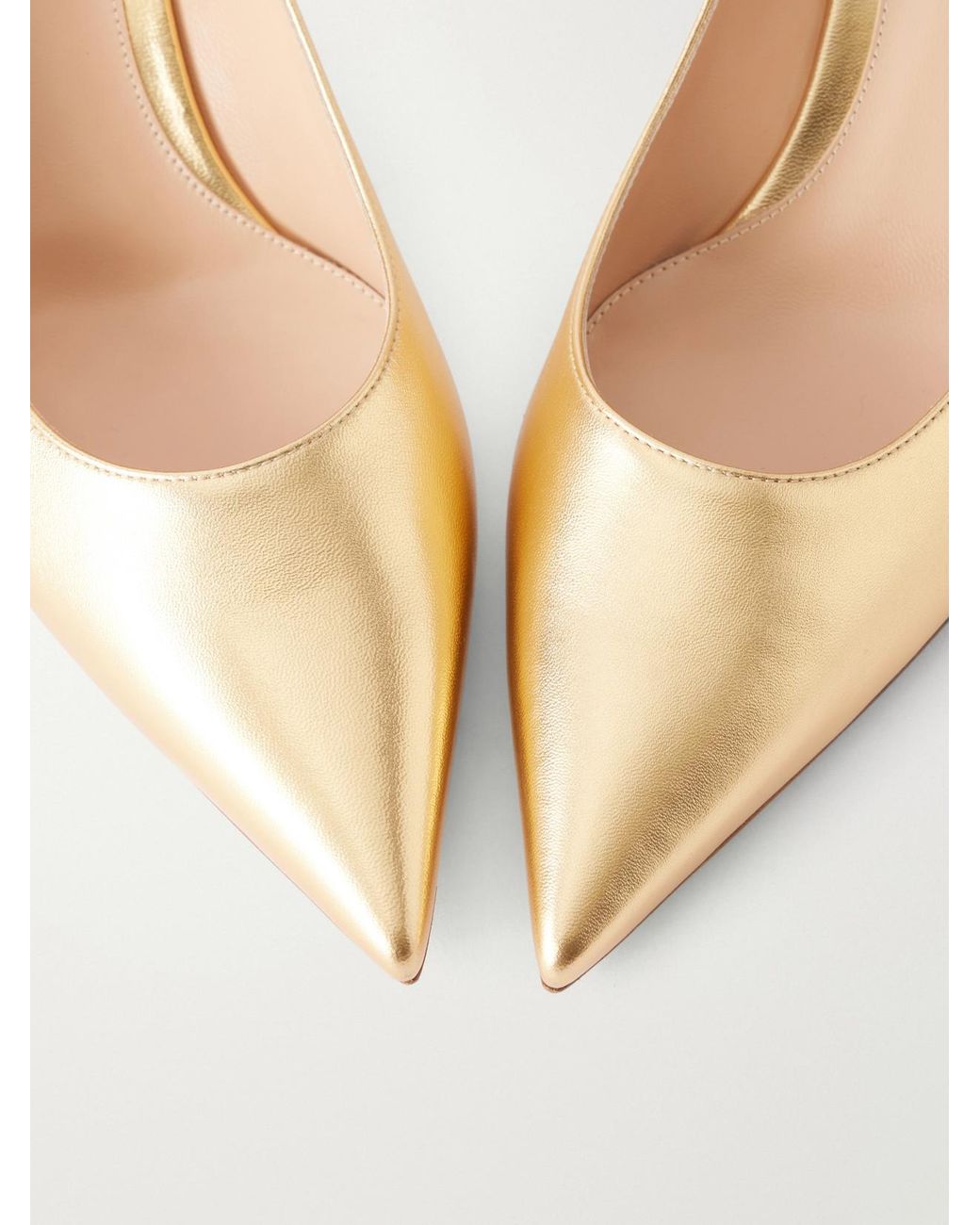 Gianvito Rossi Natural Gianvito 55 Metallic Leather Pumps