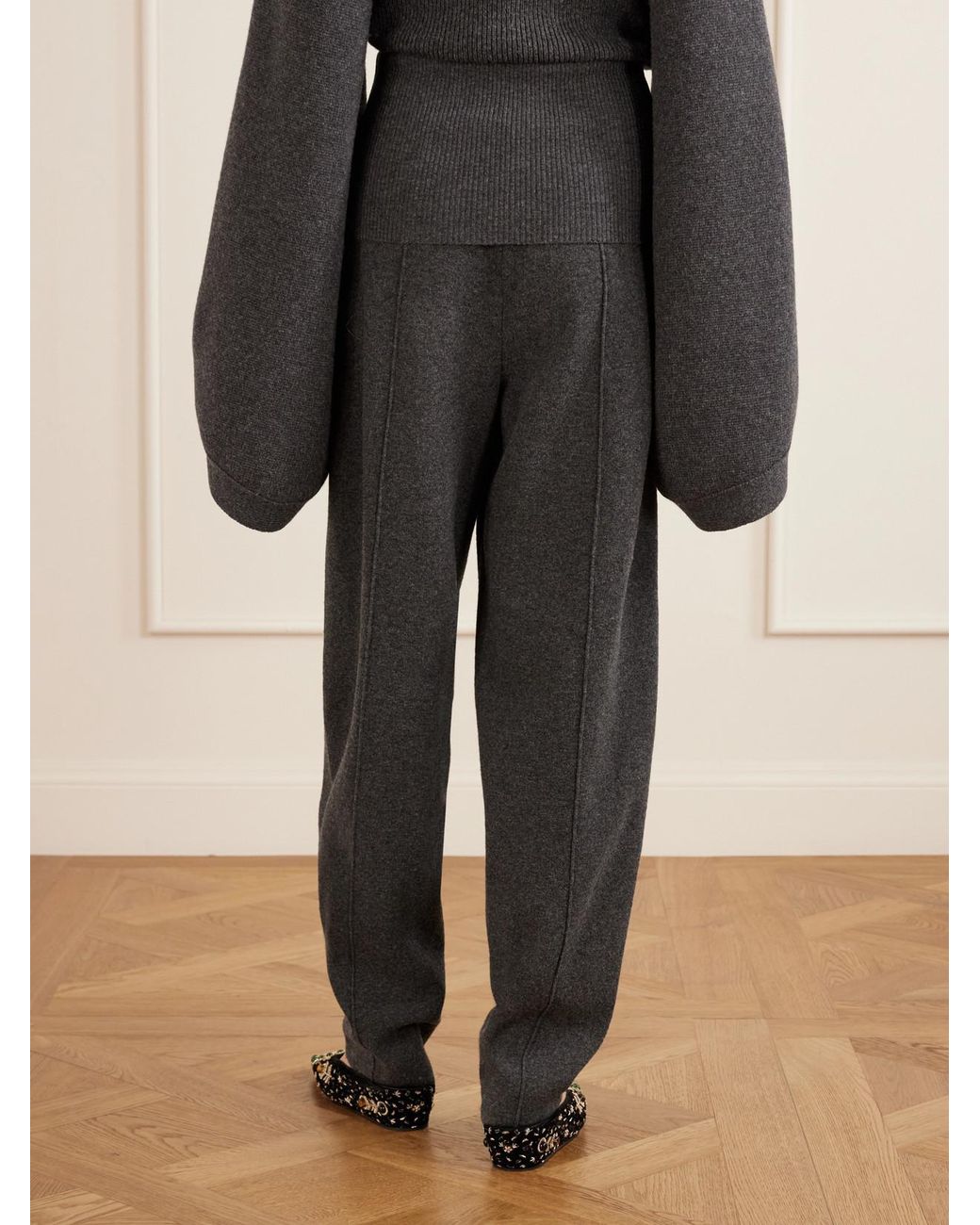 Zimmermann Gray Valiant Knit Wool Pants