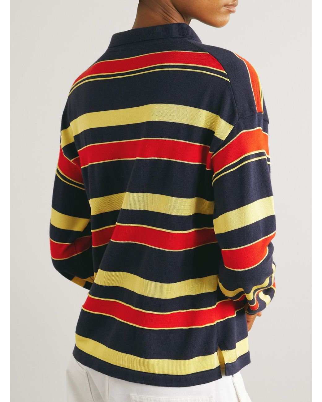 J.W. Anderson Multicolor Embroidered Striped Cotton And Wool-Blend Polo Shirt