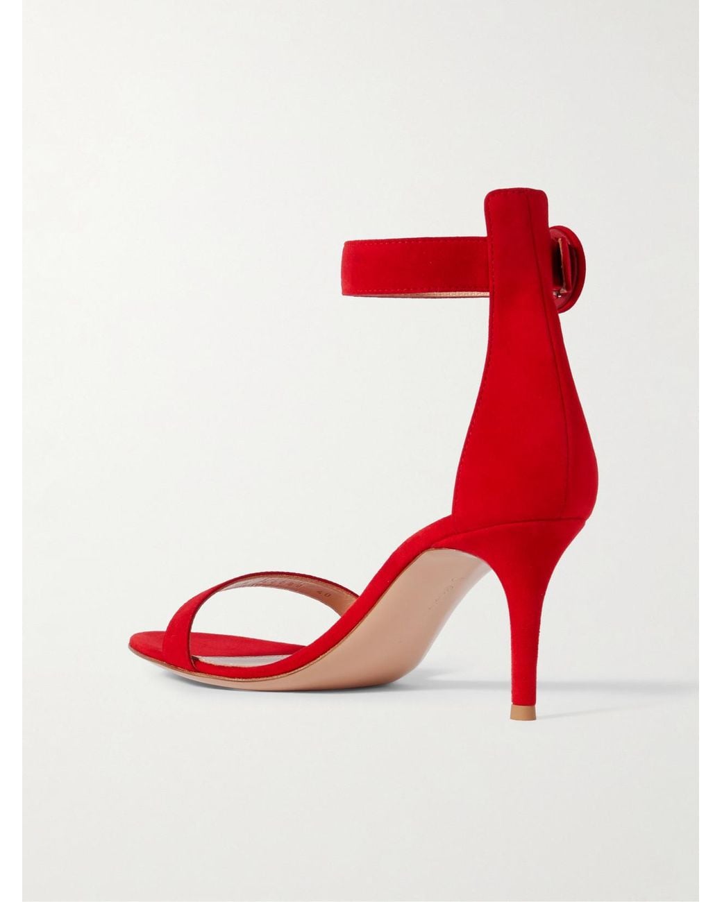 Gianvito Rossi Red Portofino 70 Suede Sandals