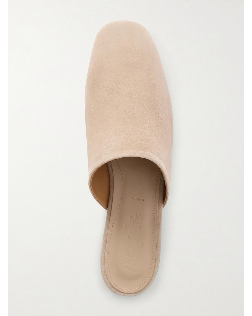Aeyde White Rega Suede Slides