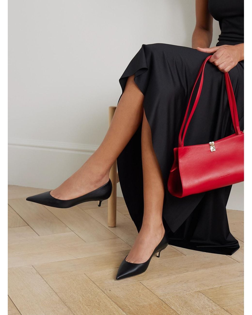 Jimmy Choo Black Amelia 30 Leather Pumps