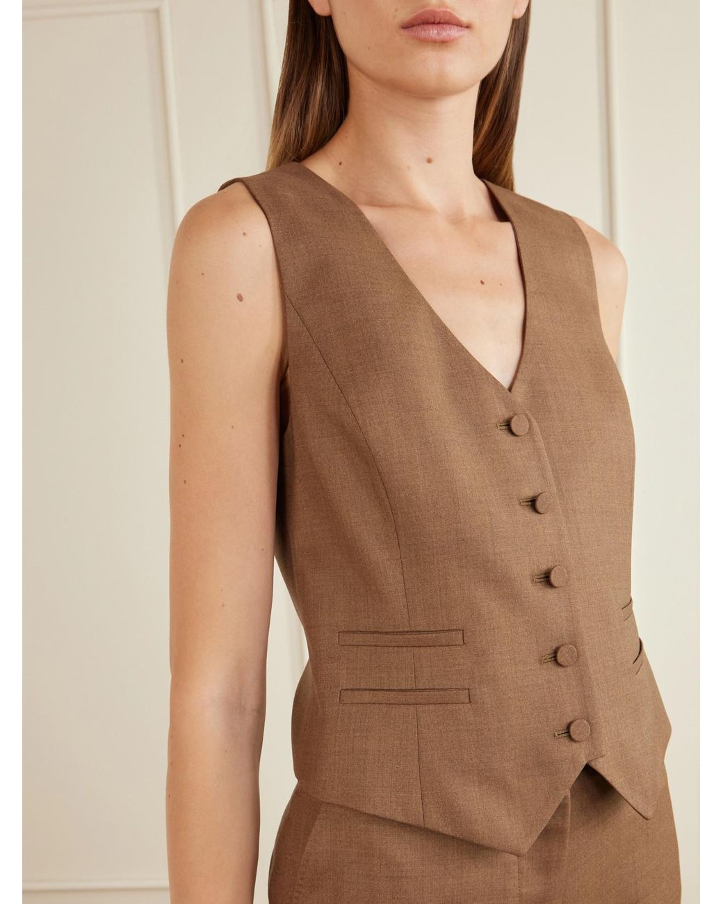 Gabriela Hearst Brown Coleridge Wool Vest