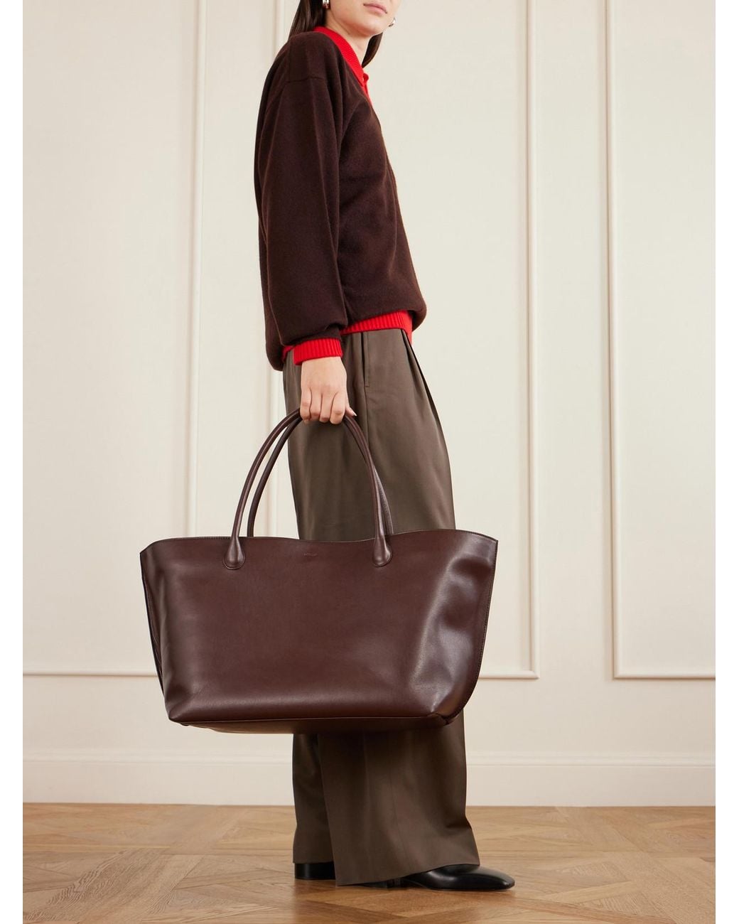 LIE STUDIO Brown The Eva Weekend Leather Tote