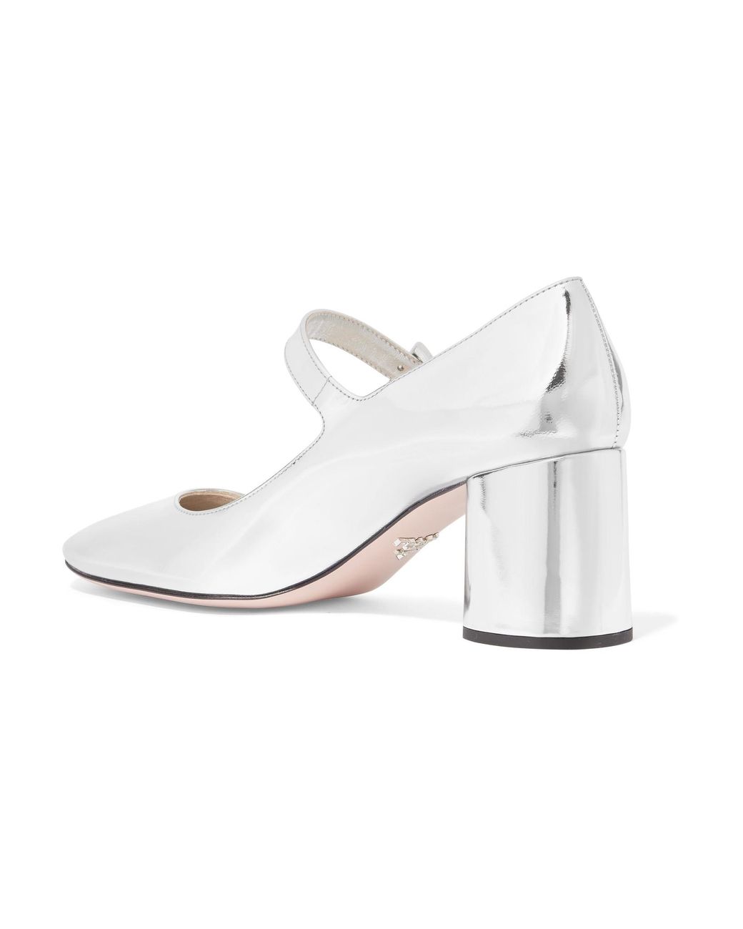 Prada Metallic Leather Mary Jane Pumps | Lyst