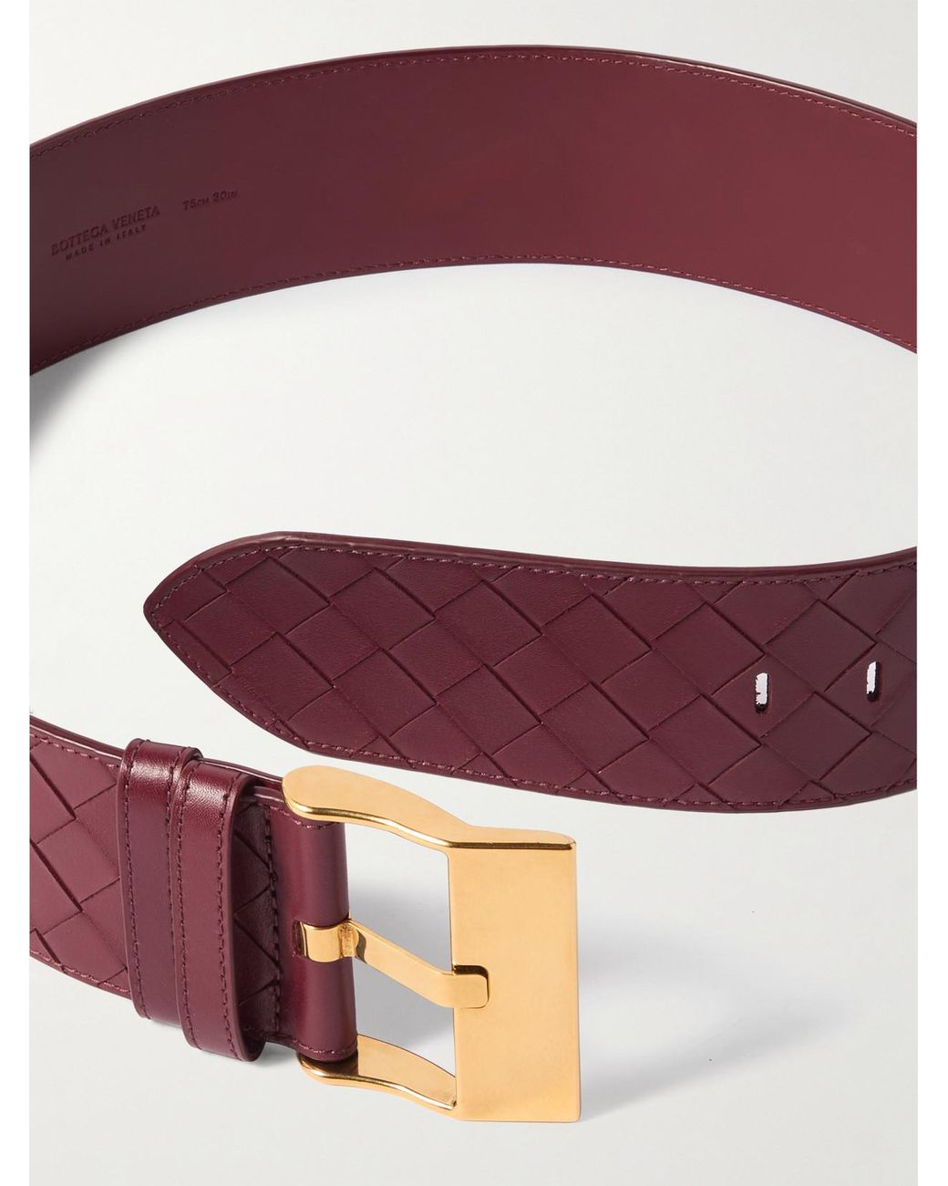 Bottega Veneta Purple Intrecciato Leather Belt