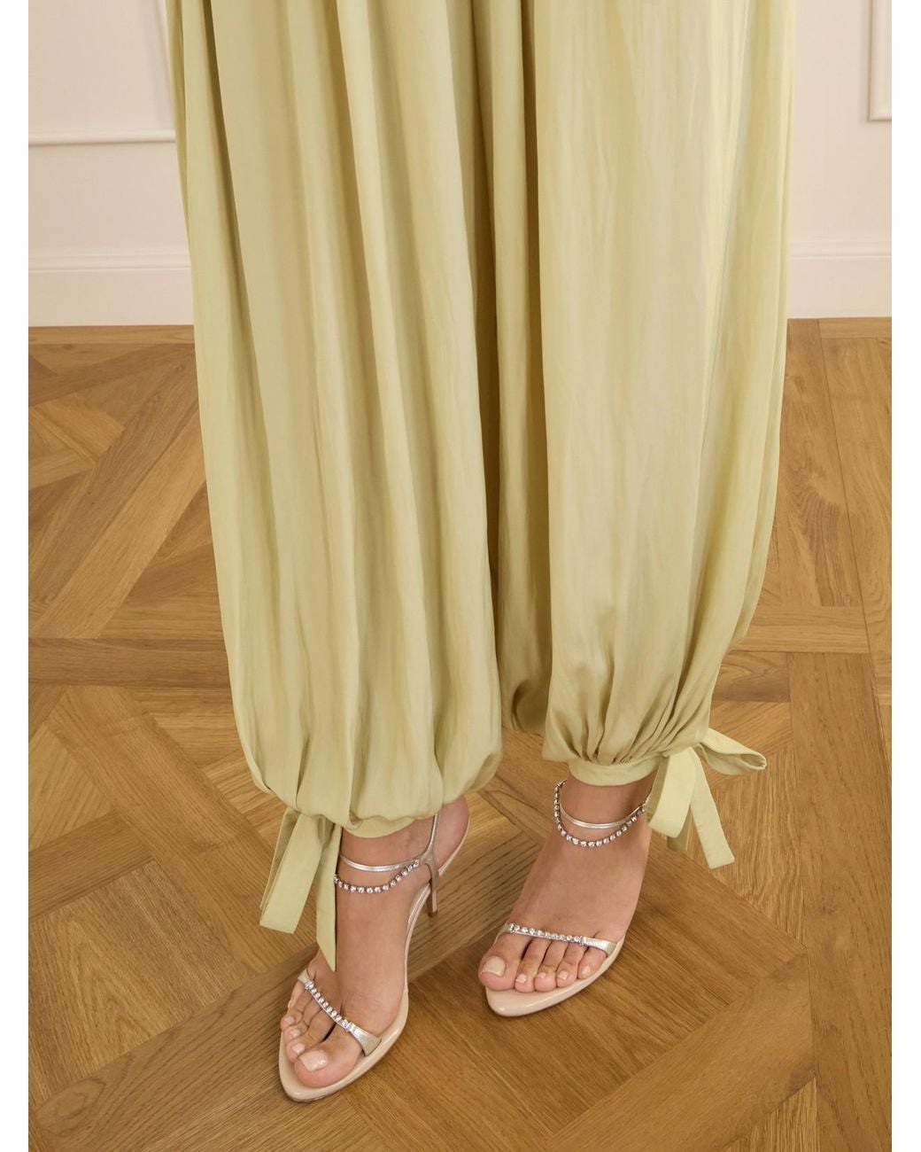 Chloé Metallic Satin Tapered Pants