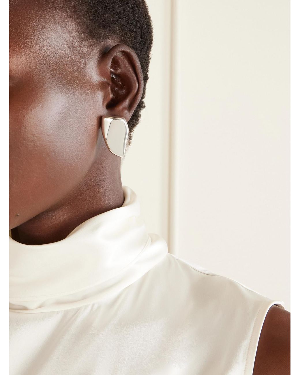 Bottega Veneta White Prisma Earrings