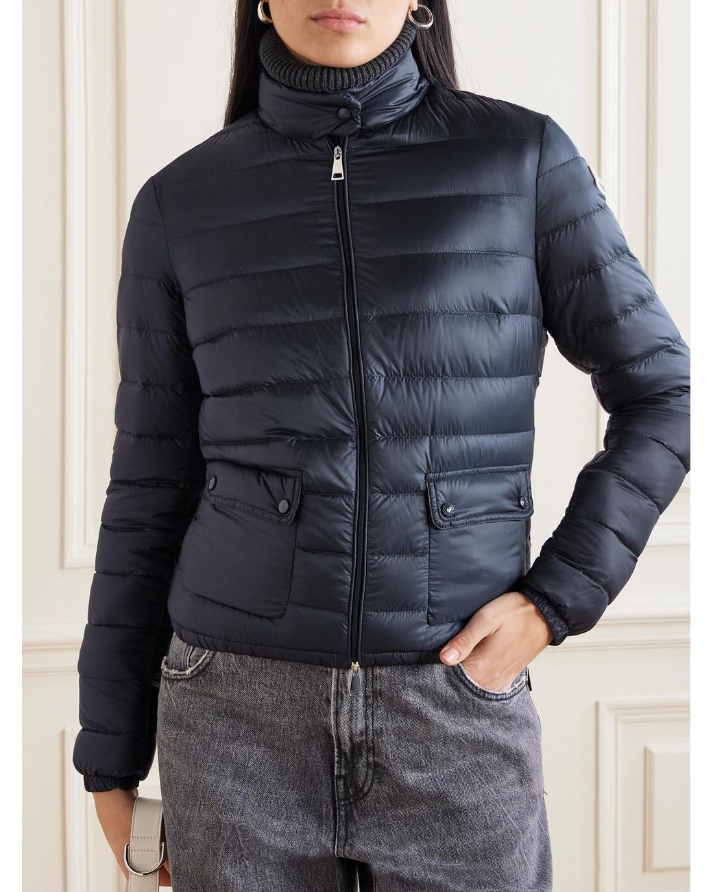 Moncler Blue Lans Quilted Shell Down Jacket