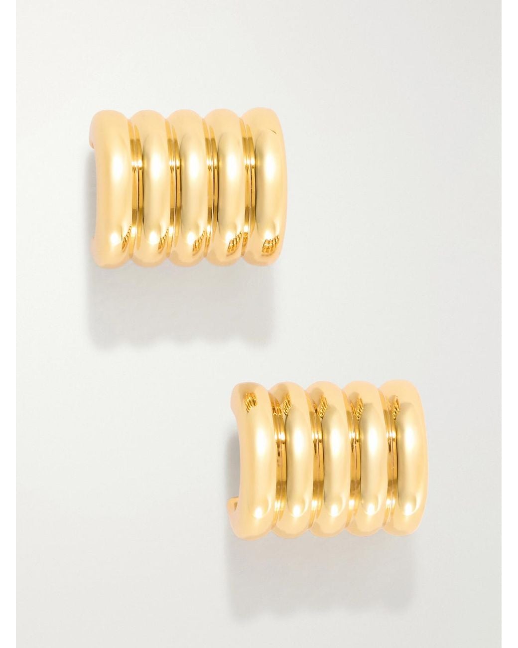 DEHANCHE Metallic Hollyhock Medium-Tone Earrings
