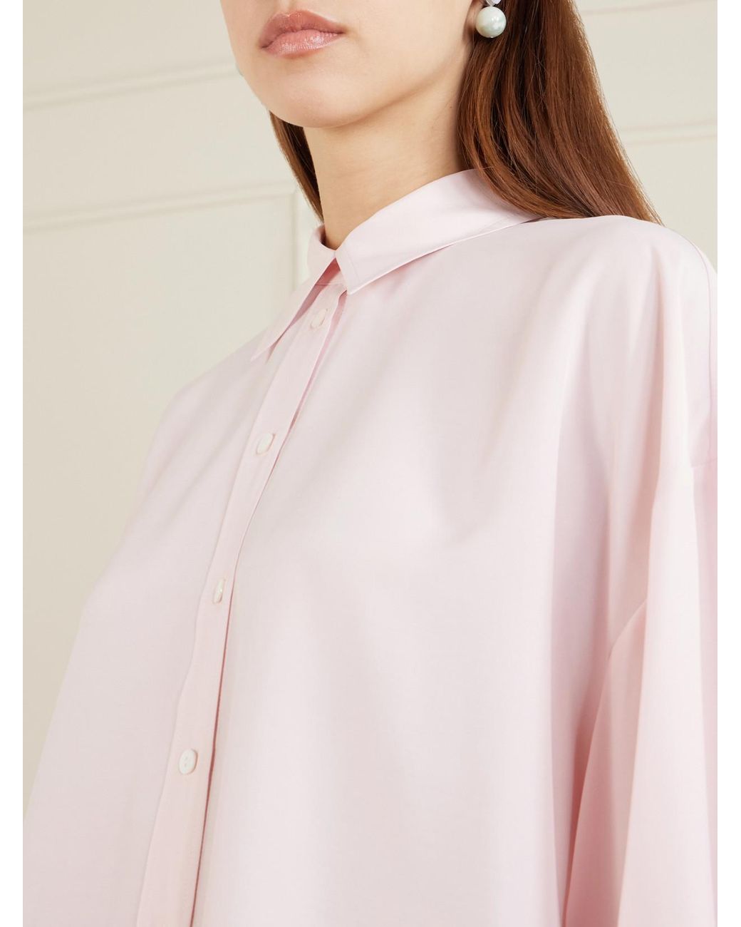 Veronica de Piante Pink Maren Silk Shirt