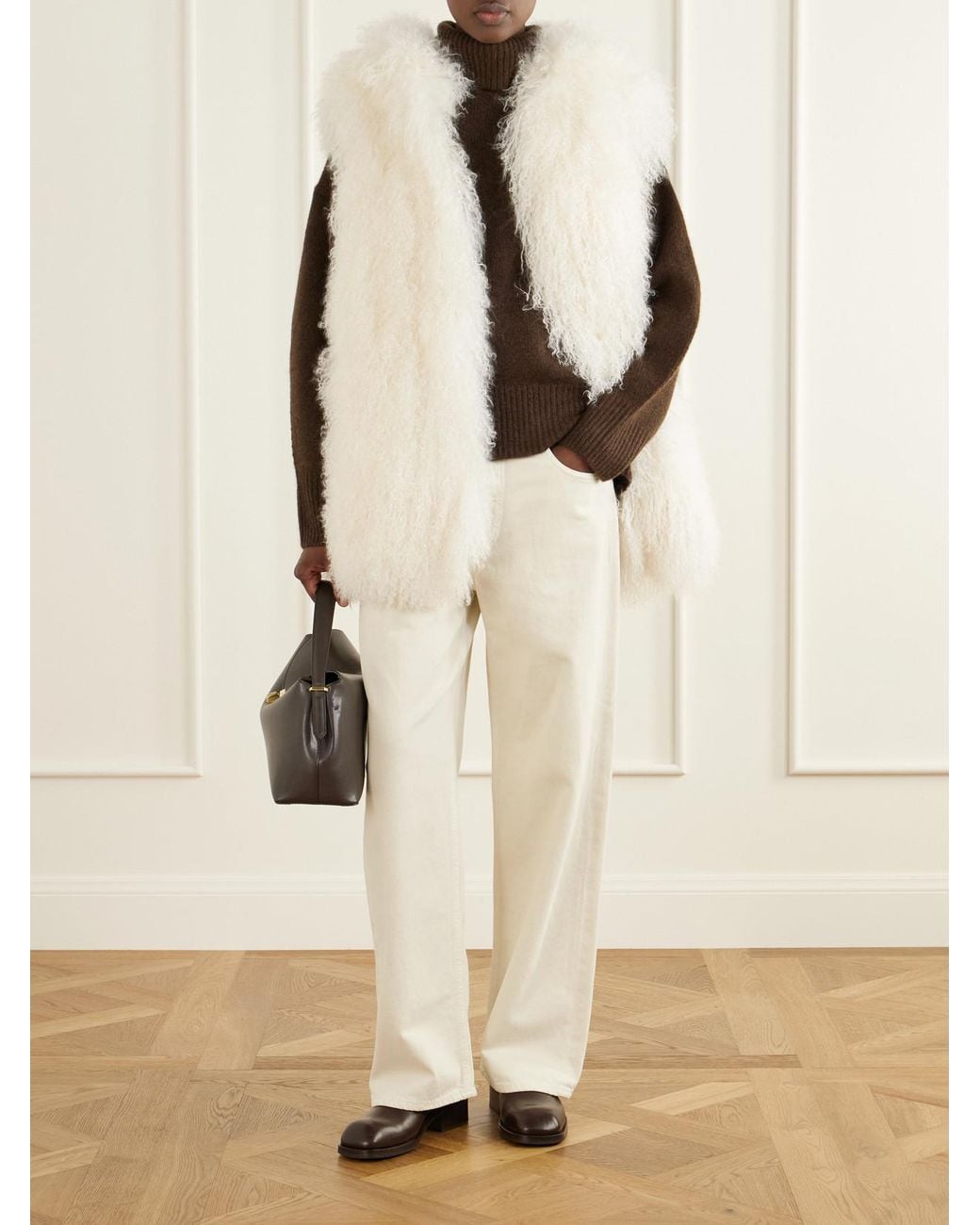 Yves Salomon Natural Shearling Gilet
