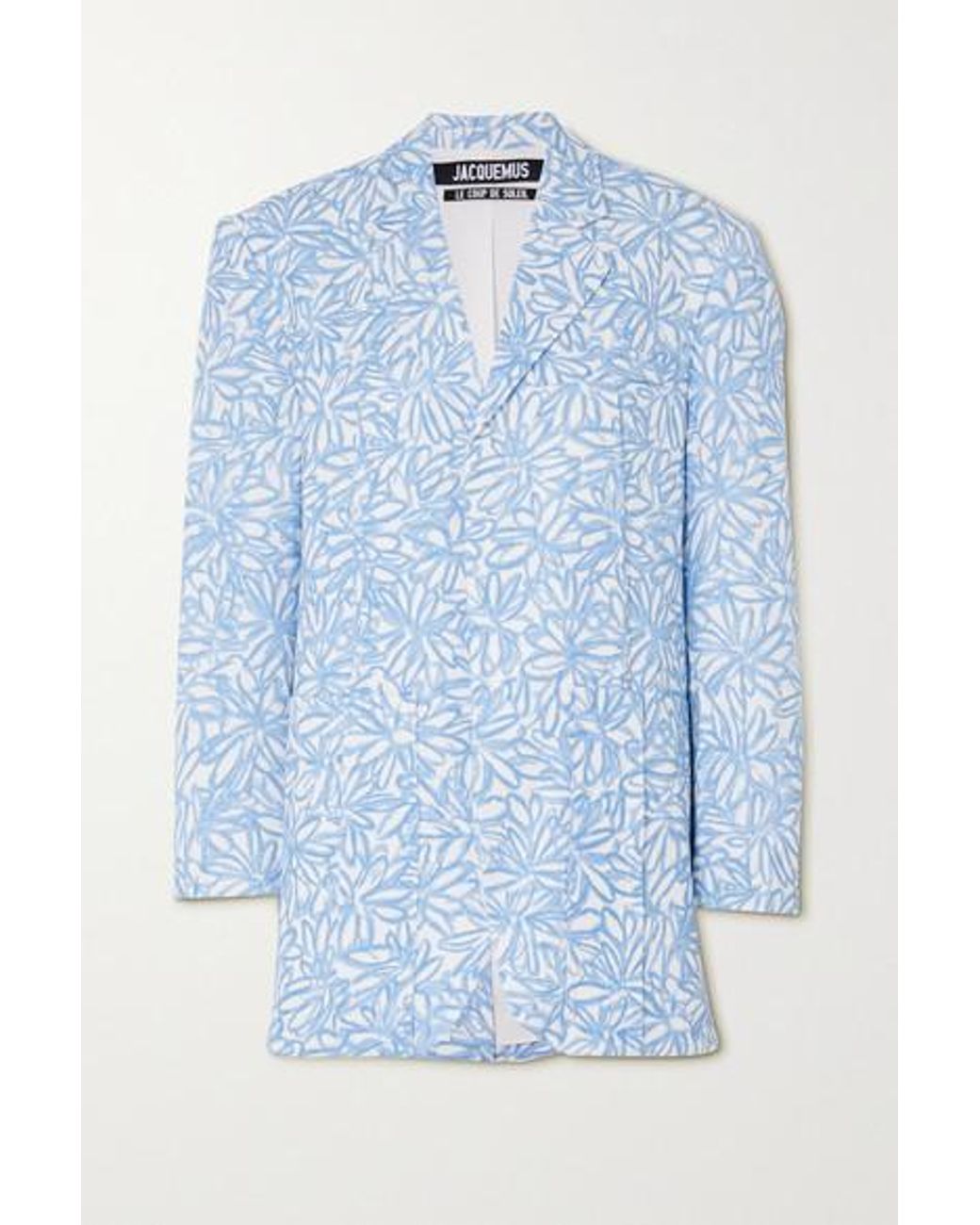 Jacquemus Oversized Floral-print Woven Blazer in Blue | Lyst