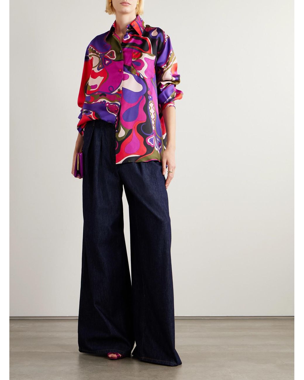 Emilio Pucci Red Printed Silk Shirt