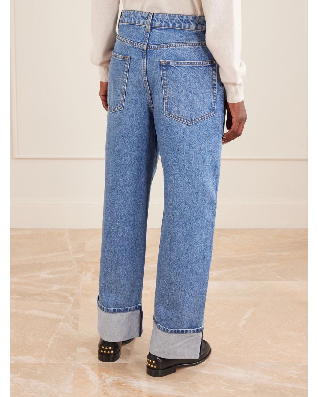 Rohe Blue Rixt Low-Rise Wide-Leg Jeans