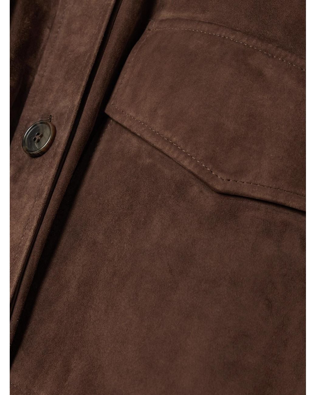 Arma Brown Kaylee Oversized Paneled Suede Jacket