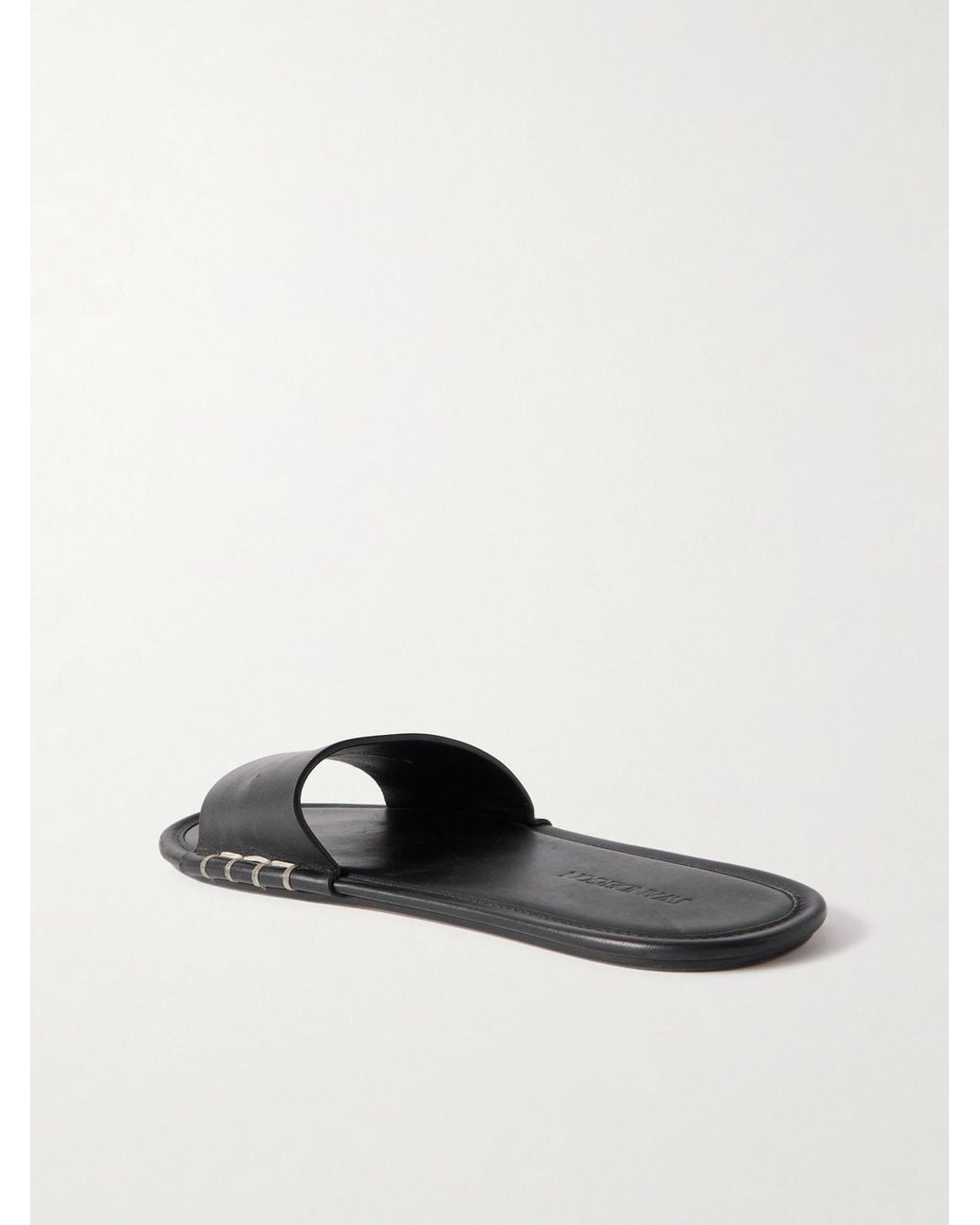J.W. Anderson Black Loafer Leather Slides